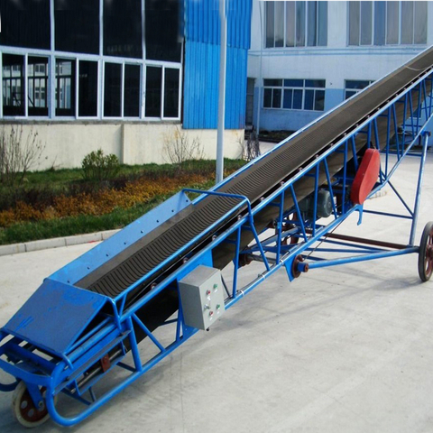 Angle adjustable product bag portable belt conveyor